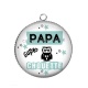 Pendentif Cabochon Argent - papa super chouette