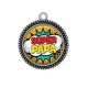 Pendentif Cabochon Argent - super papa