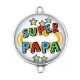 Connecteur Cabochon Argent - super papa