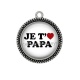 Pendentif Cabochon Argent - je t'aime papa