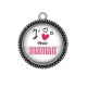 Pendentif Cabochon Argent - j'aime ma maman