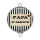 Connecteur Cabochon Argent - papa d'amour