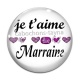 Cabochon Verre - je t'aime marraine
