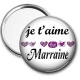 Miroir de poche - je t'aime marraine