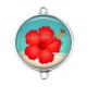 Connecteur Cabochon Argent - fleur exotique