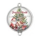 Connecteur Cabochon Argent - joyeux noël