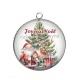 Pendentif Cabochon Argent - joyeux noël