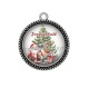Pendentif Cabochon Argent - joyeux noël