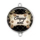 Connecteur Cabochon Argent - joyeux noël