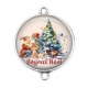 Connecteur Cabochon Argent - joyeux noël
