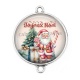 Connecteur Cabochon Argent - joyeux noël