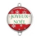 Connecteur Cabochon Argent - joyeux noël