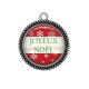 Pendentif Cabochon Argent - joyeux noël