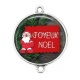Connecteur Cabochon Argent - joyeux noël