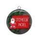Pendentif Cabochon Argent - joyeux noël