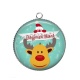 Pendentif Cabochon Argent - joyeux noël