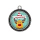Pendentif Cabochon Argent - joyeux noël