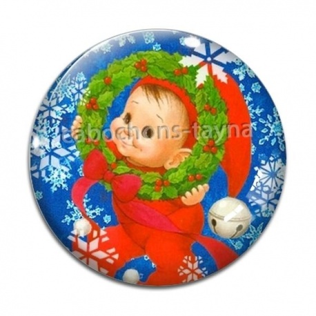 Cabochon Verre - enfant noël