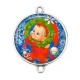 Connecteur Cabochon Argent - enfant noël