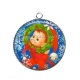 Pendentif Cabochon Argent - enfant noël