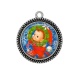 Pendentif Cabochon Argent - enfant noël