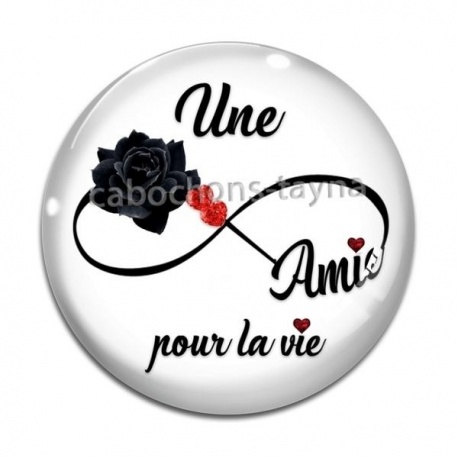 Cabochon Verre - une amie pour la viie