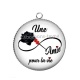 Pendentif Cabochon Argent - une amie pour la viie