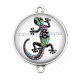 Connecteur Cabochon Argent - Salamandre