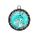 Pendentif Cabochon Argent - pissenlit