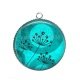 Pendentif Cabochon Argent - pissenlit