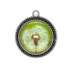 Pendentif Cabochon Argent - pissenlit