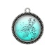 Pendentif Cabochon Argent - pissenlit