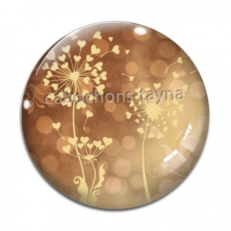 Cabochon Verre - pissenlit