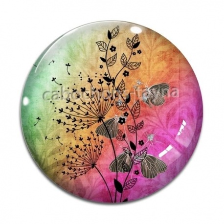 Cabochon Verre - pissenlit
