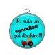Pendentif Cabochon Argent - je suis un agriculteur qui déchire