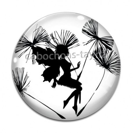 Cabochon Verre -  fée pissenlit