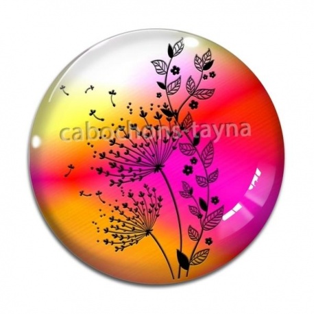 Cabochon Verre - pissenlit