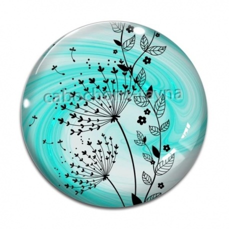 Cabochon Verre - pissenlit