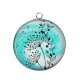 Pendentif Cabochon Argent - pissenlit