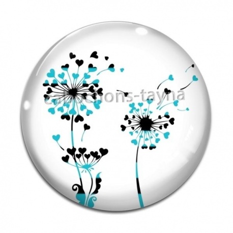 Cabochon Verre - pissenlit