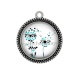 Pendentif Cabochon Argent - pissenlit