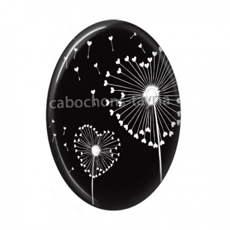Cabochon Résine Ovale - pissenlit