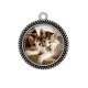 Pendentif Cabochon Argent - chat