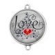 Connecteur Cabochon Argent - love