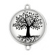 Connecteur Cabochon Argent - arbre de vie