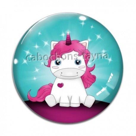 Cabochon Verre - licorne