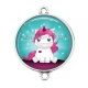 Connecteur Cabochon Argent - licorne