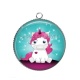 Pendentif Cabochon Argent - licorne