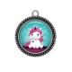 Pendentif Cabochon Argent - licorne