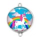 Connecteur Cabochon Argent - licorne